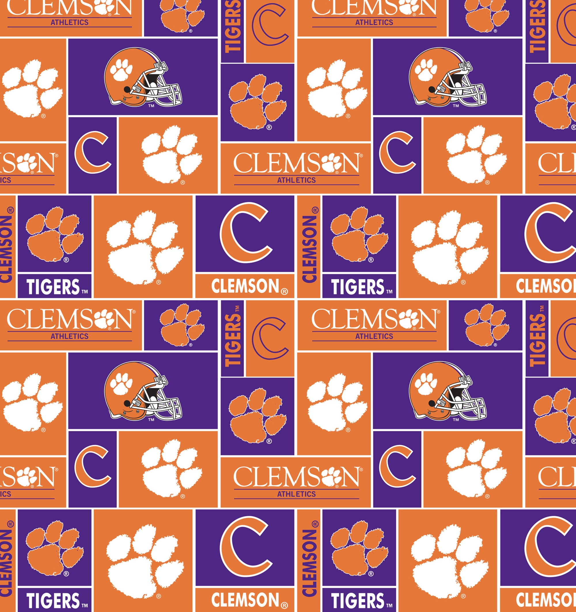 Click to view full size Clemson University Tigers Fleece Fabric
